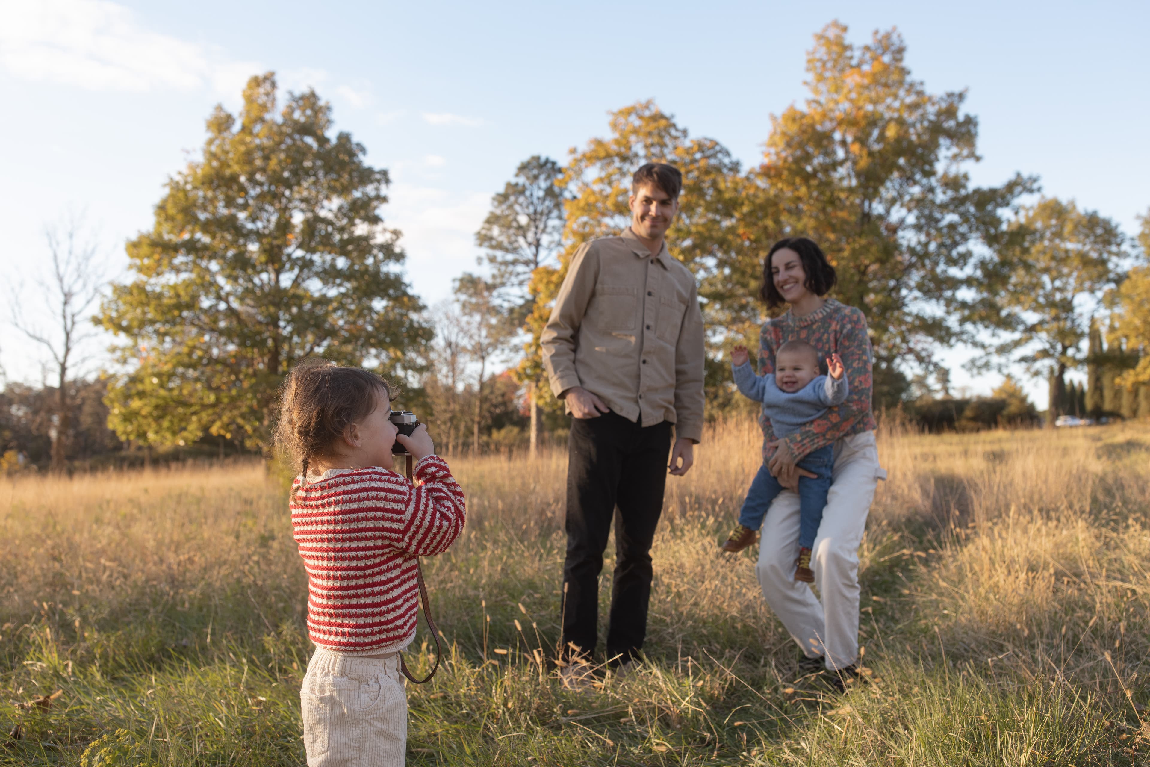 Family portrait in golden field