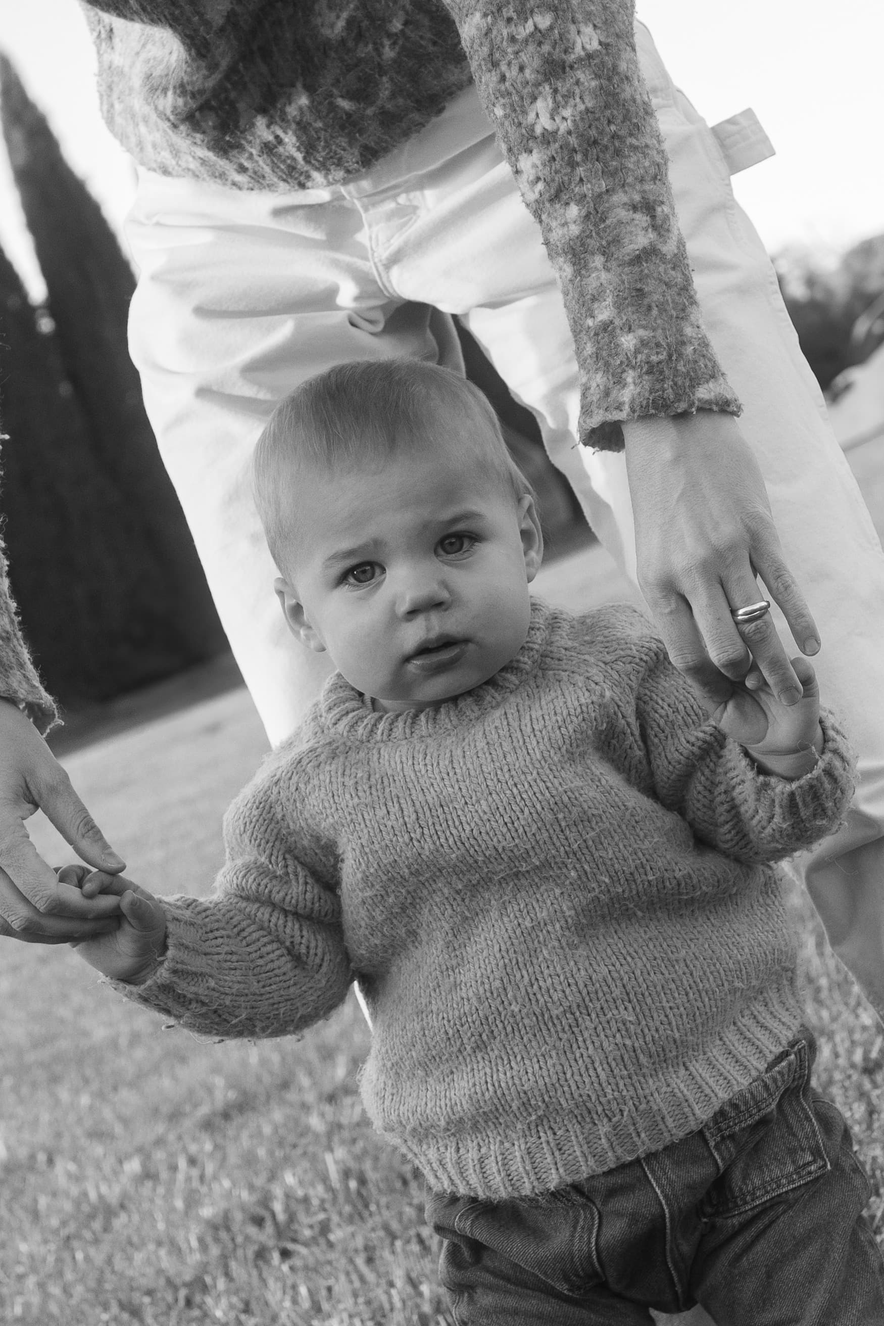 Baby portrait in black and white