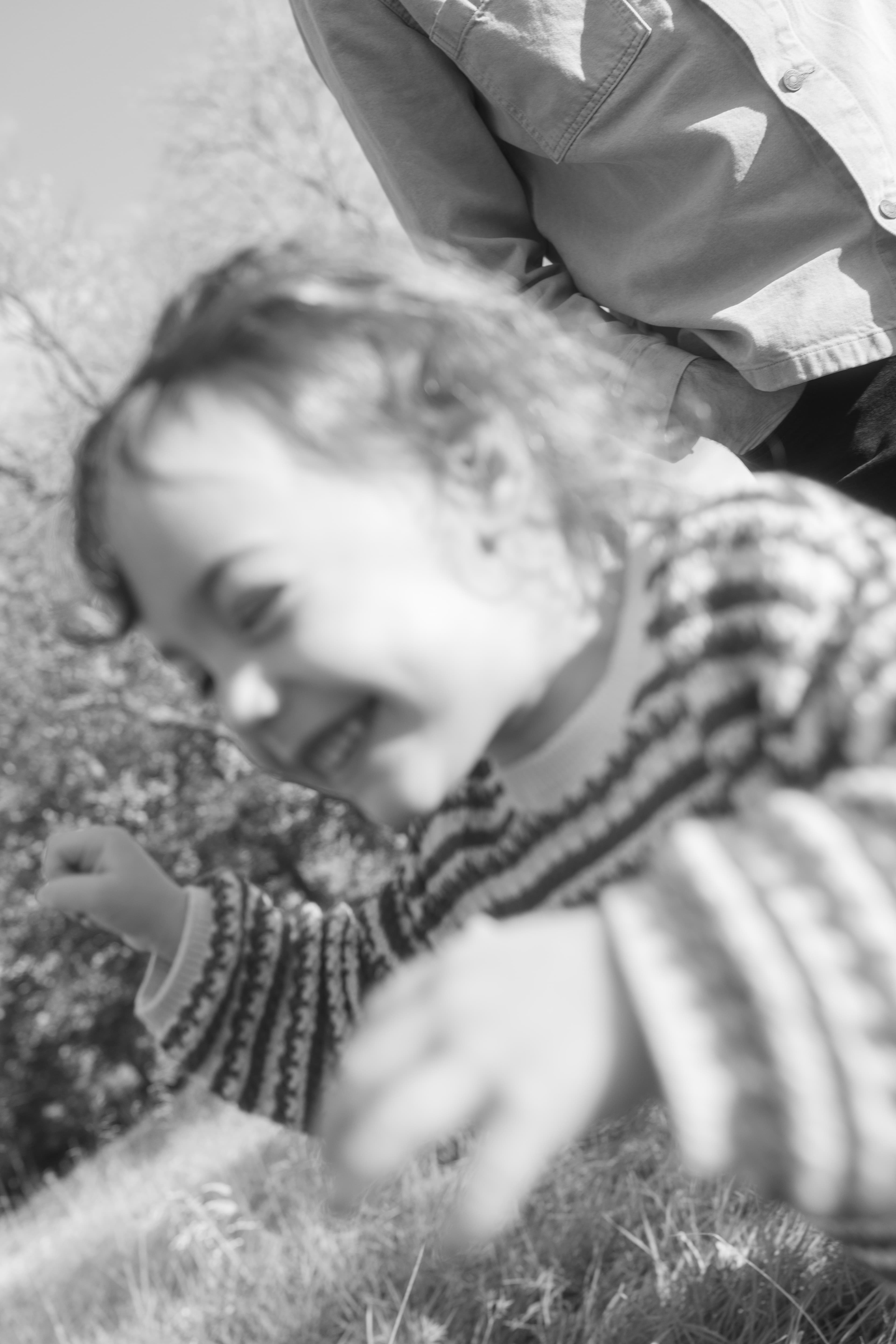 Child running in the grass